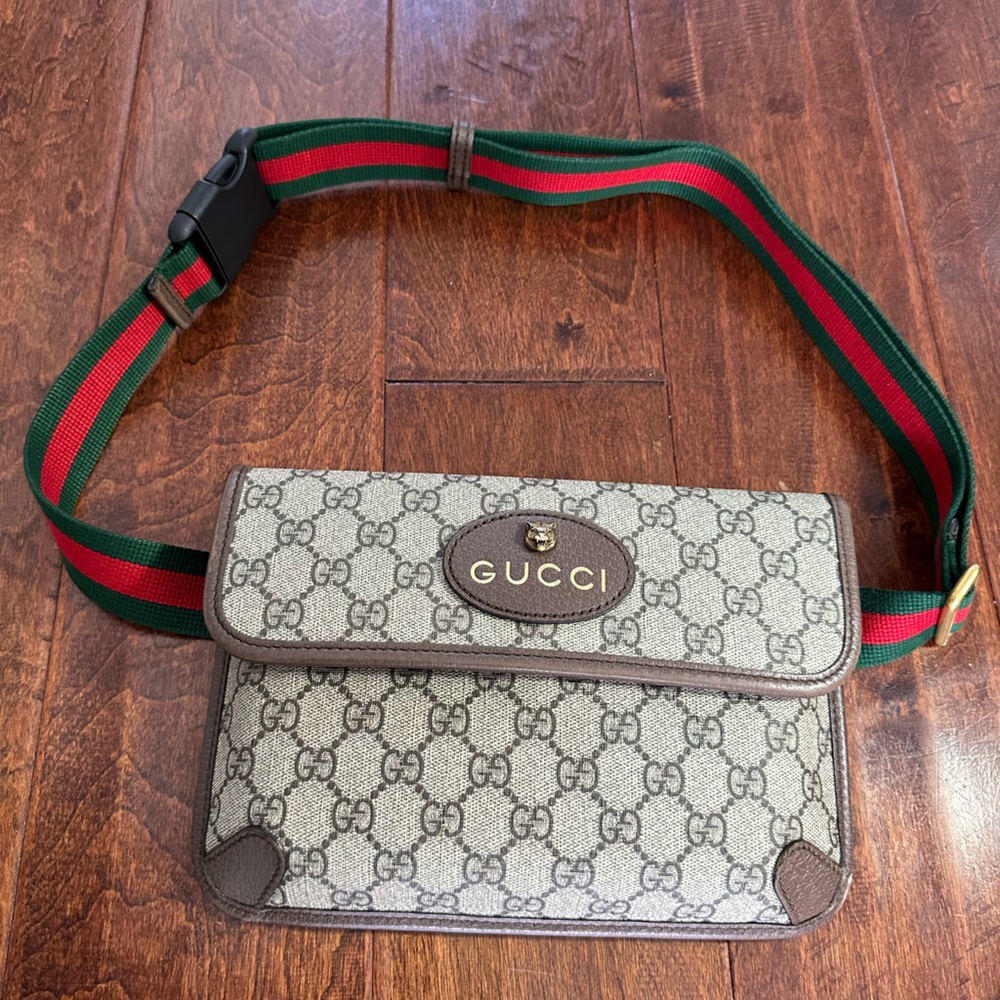 Gucci GG Supreme Neo Vintage Web Stripe Unisex Belt Crossbody Bag